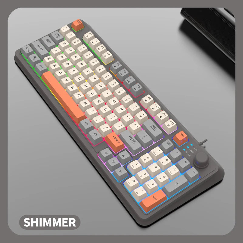 XUNFOX K82 Glow USB Wired Thin Film Keyboard for Laptops, Desktops, Office, and Gaming