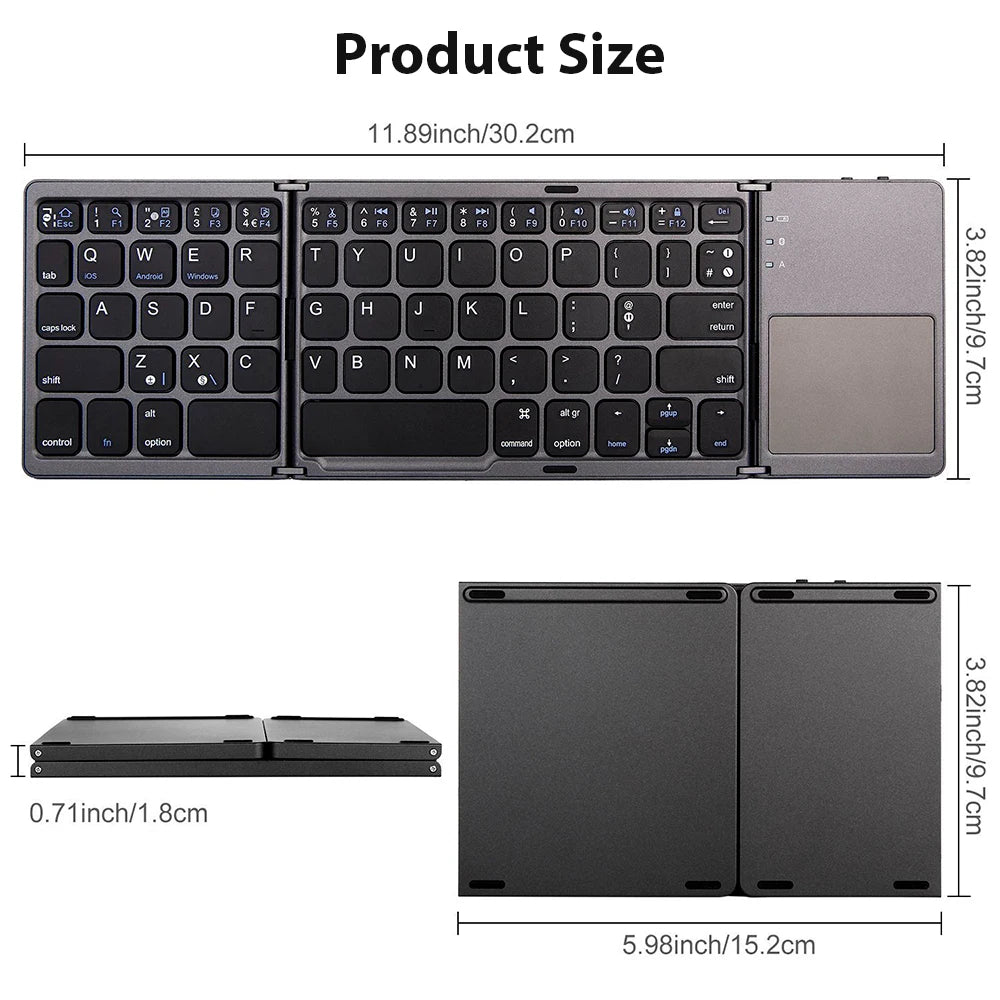 New Folding Keyboard For Xiaomi Samsung iPad Mobile Phones Tablets PC Multiple Devices To Connect Bluetooth Wireless Keyboard