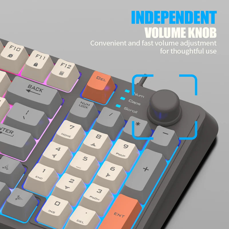 XUNFOX K82 Glow USB Wired Thin Film Keyboard for Laptops, Desktops, Office, and Gaming