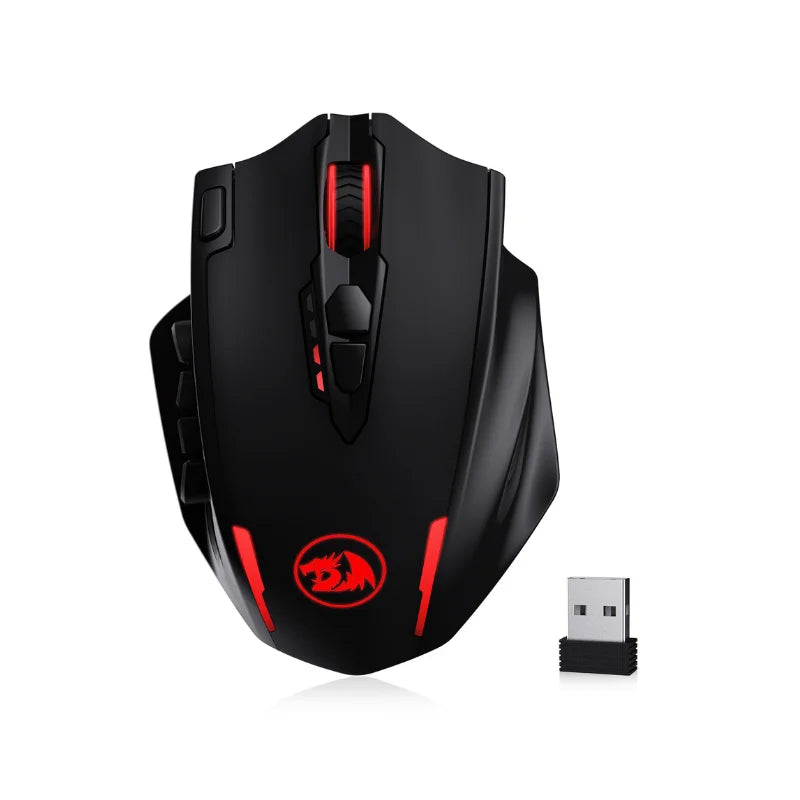 Redragon M913 Gaming 16000 DPI Wired 2.4Ghz Wireless RGB Optical Gamer Mice 16 Programmable Buttons, BlackWhite Mouse