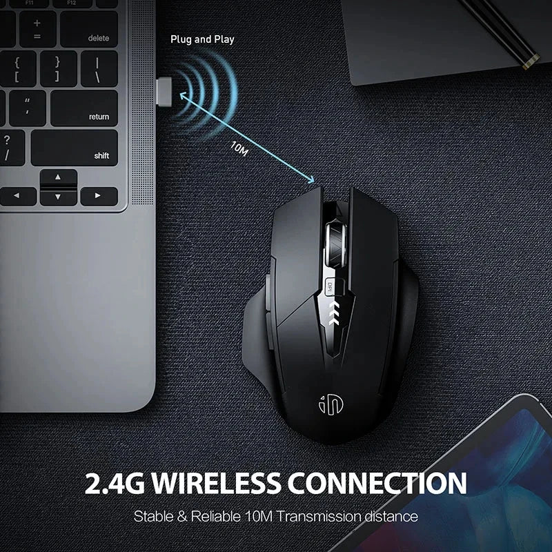 INPHIC F1SF1A1 2.4G Wireless Mouse 500mAh Ergonomic Rechargeable Silent Mouse Office Home Laptop Desktop Computer Universal