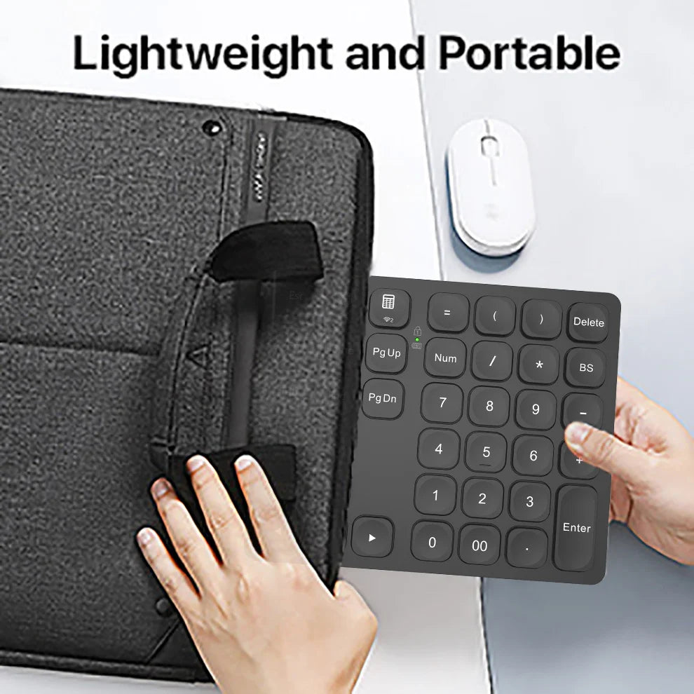 BOW Dual Bluetooth Numeric Keyboard Rechargeable Wireless Number Numpad for iPad Laptop Windows ios Slinet Digital Keyboard