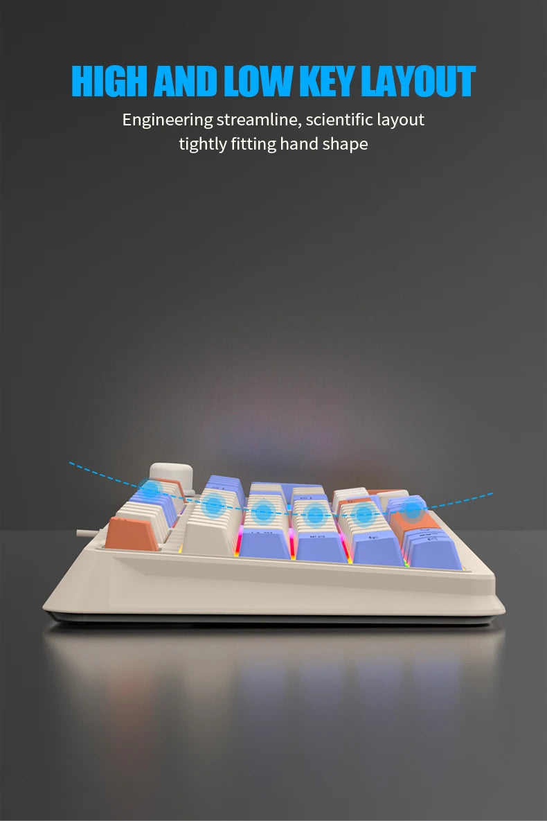 XUNFOX K82 Glow USB Wired Thin Film Keyboard for Laptops, Desktops, Office, and Gaming