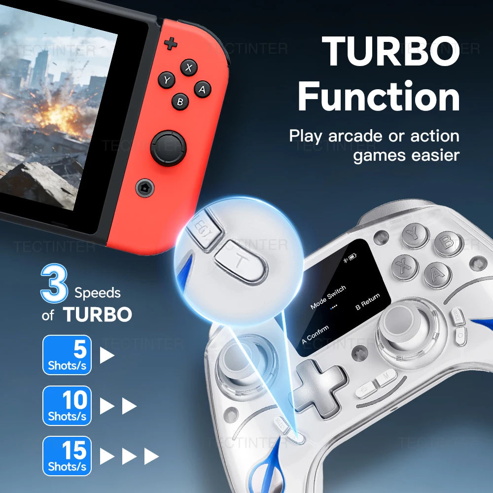 Bluetooth-Compatible Hall Effect Wireless Controller for Nintendo Switch1 & 2 PS4 IOS Android Gamepad Joystick for PC Controle