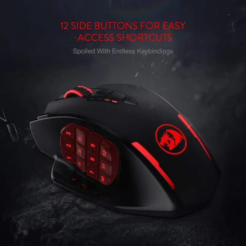 Redragon M913 Gaming 16000 DPI Wired 2.4Ghz Wireless RGB Optical Gamer Mice 16 Programmable Buttons, BlackWhite Mouse