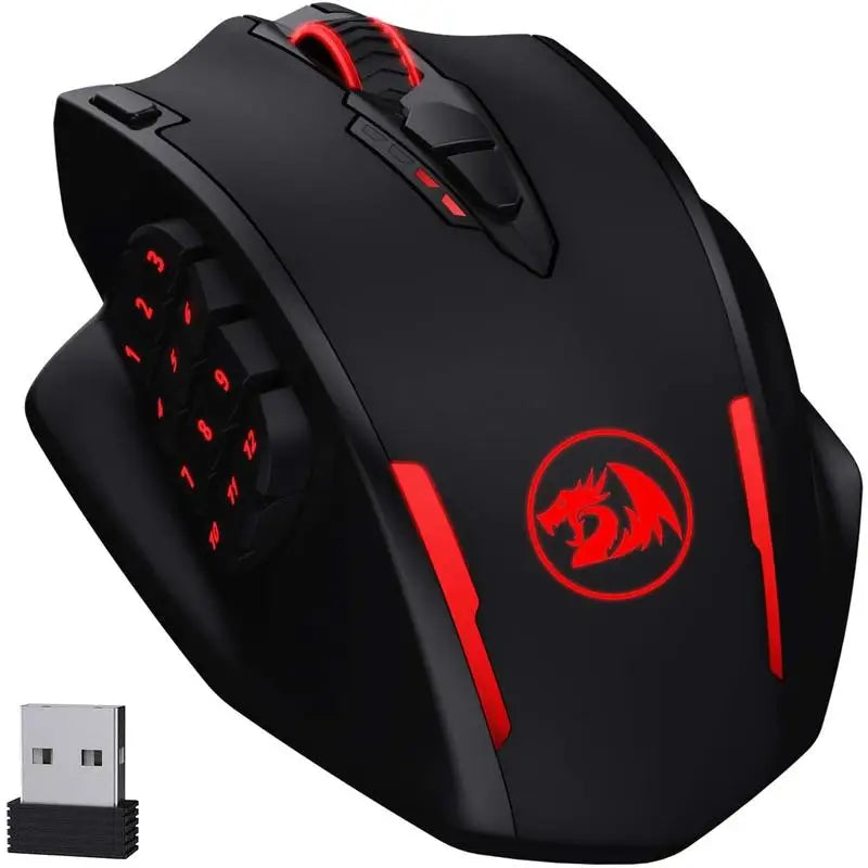 Redragon M913 Gaming 16000 DPI Wired 2.4Ghz Wireless RGB Optical Gamer Mice 16 Programmable Buttons, BlackWhite Mouse