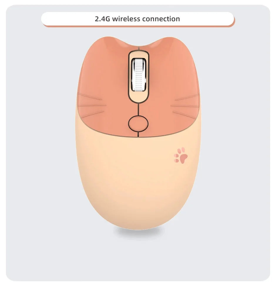 Mofii Cute Cat 2.4G Wireless Mouse, USB Receiver Plug and Play, 3 Adjustable DPI, Compatible with Laptop,PC, Computer