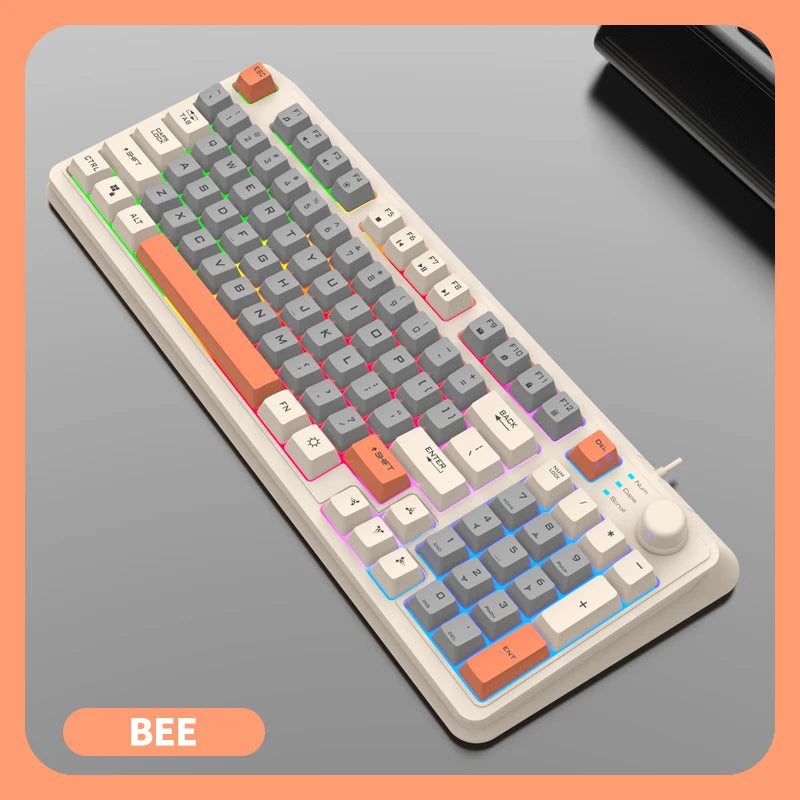 XUNFOX K82 Glow USB Wired Thin Film Keyboard for Laptops, Desktops, Office, and Gaming