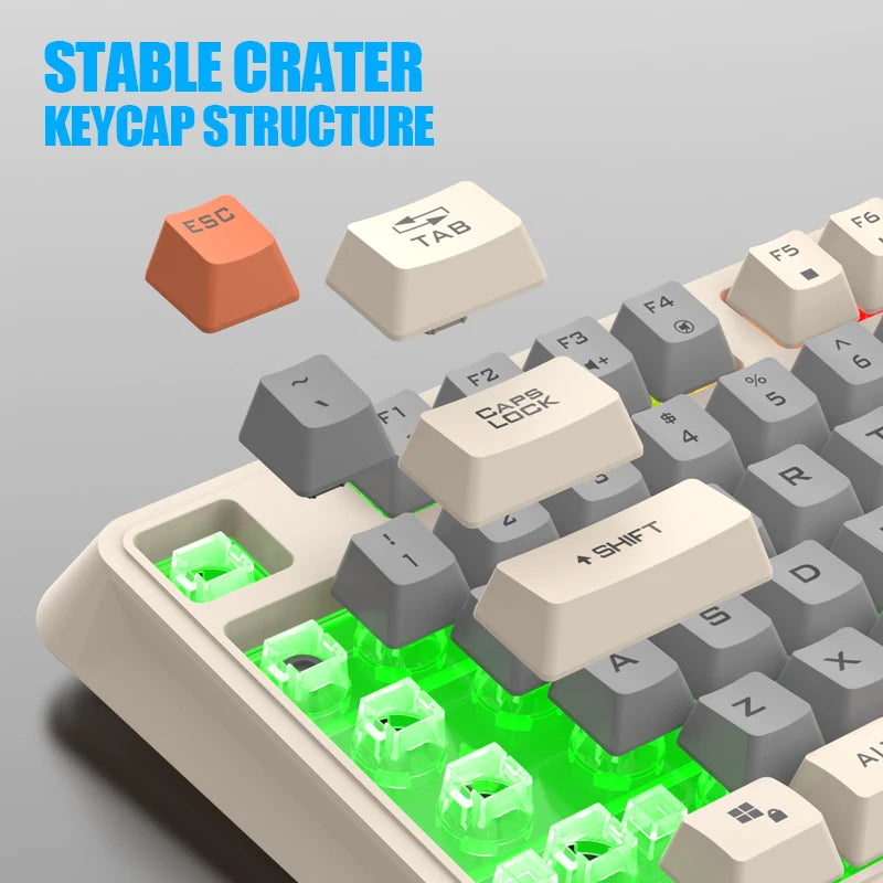 XUNFOX K82 Glow USB Wired Thin Film Keyboard for Laptops, Desktops, Office, and Gaming
