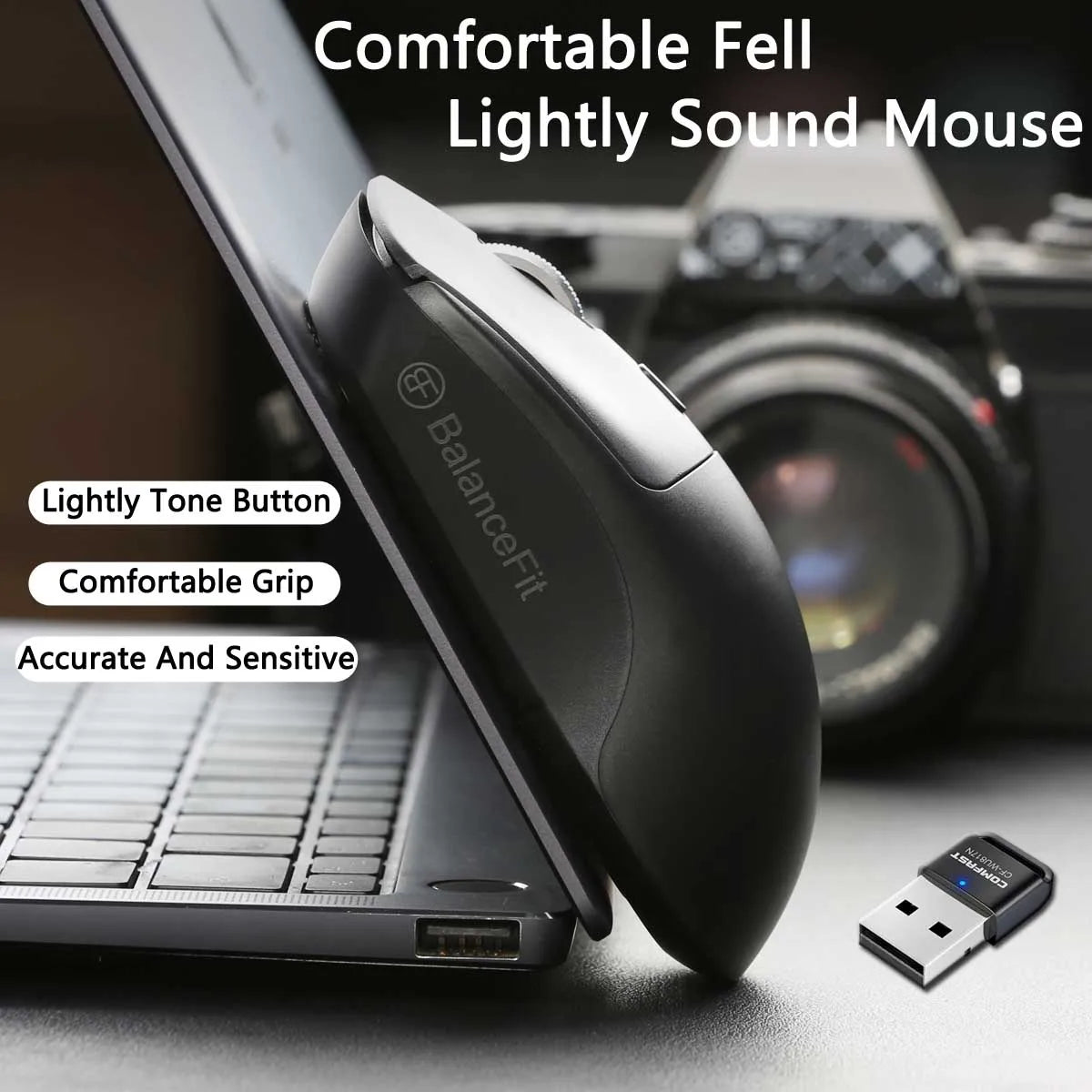 Ergonomic Wireless Mouse for PC Computer Laptop Macbook 1600DPI 2.4Ghz USB Receiver Mouse for IOS Android Tablet Gaming Mouse
