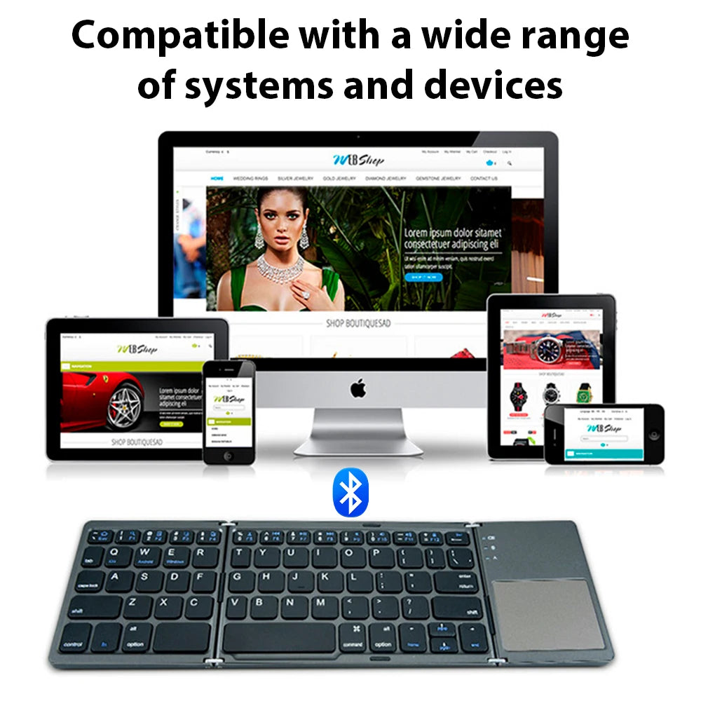 New Folding Keyboard For Xiaomi Samsung iPad Mobile Phones Tablets PC Multiple Devices To Connect Bluetooth Wireless Keyboard