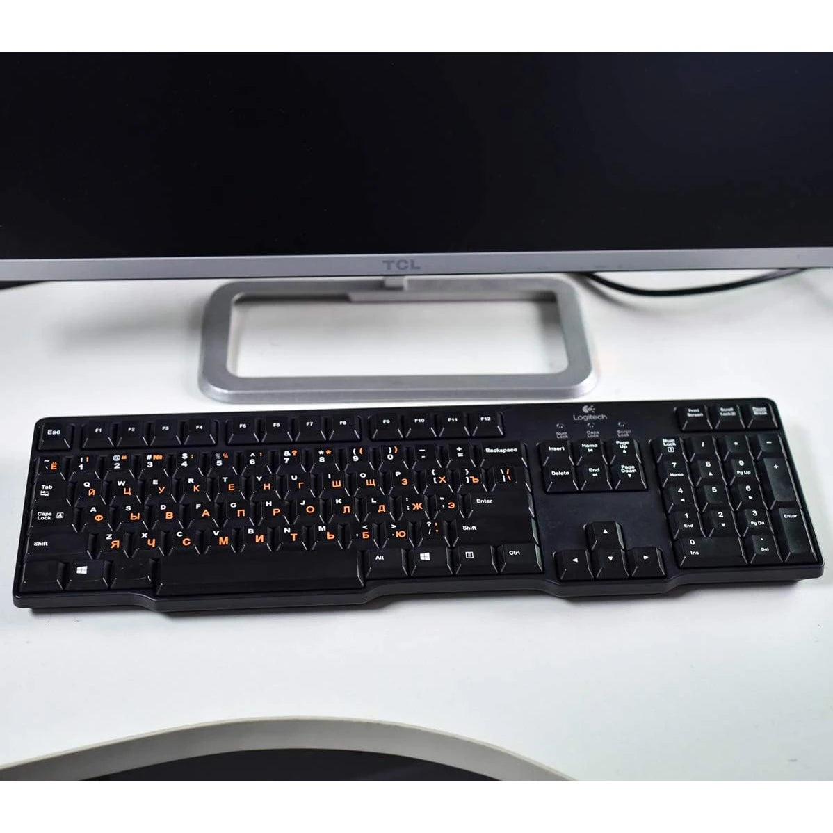 2PCS Orange Russian Keyboard Stickers Russian-English Keyboard Letters Replacement Sticker for PC Computer Laptop Notebook